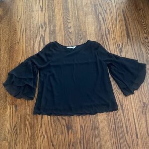 H+M Black bell sleeve blouse